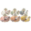 Floral Coffee Cups and Saucers - Set of 6