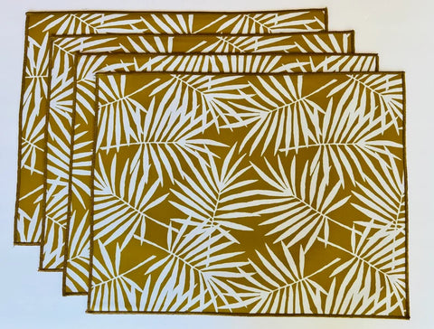 Rectangular Vinyl Palm Leaf Placemats Set of 6
