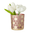 Honeycomb Gold Mirror Vase - Pink