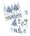 BLUE CHRISTMAS PAPER PLACEMAT- Set of 12