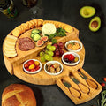 Split Level Bamboo Cheese Board and Knife Set - Round