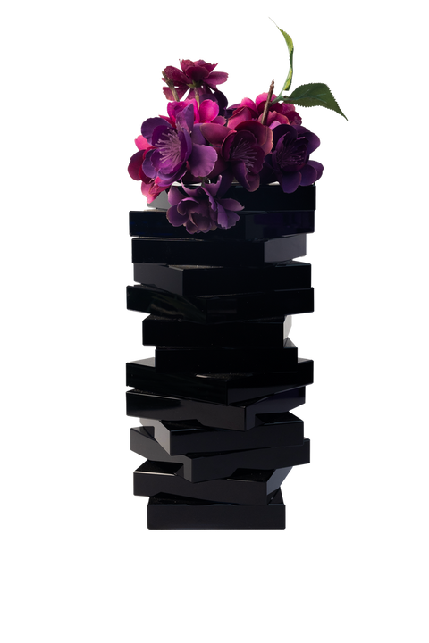 Jenga Vase - Black