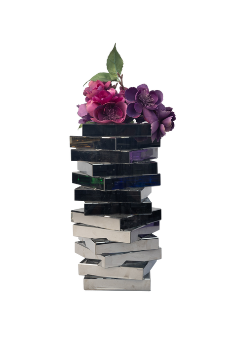 Jenga Vase - Silver