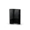 Contour Pinched Black Ribbed Glass Vase