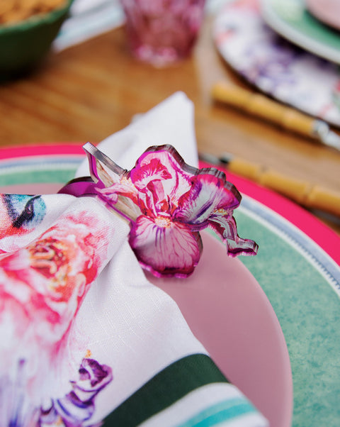 Iris Acrylic Napkin Rings - Set of 6