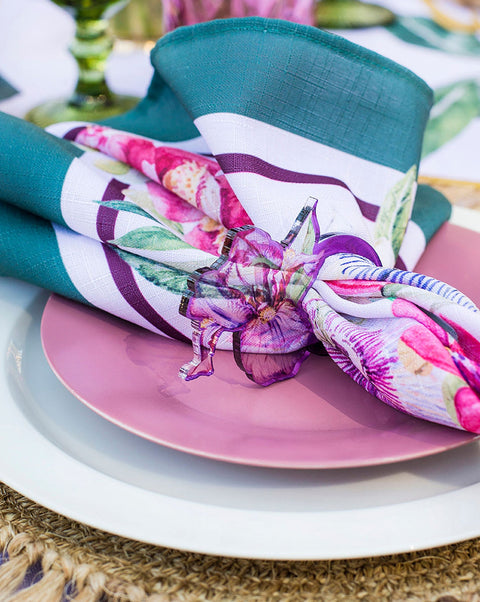 Iris Acrylic Napkin Rings - Set of 6