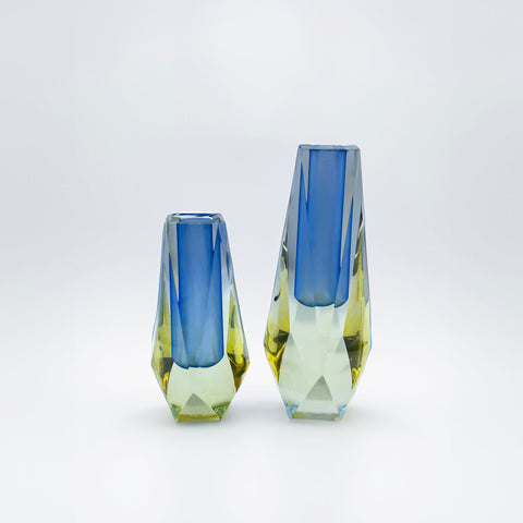 Lumina Iridescent Large Acrylic Vase - Blue/Yellow