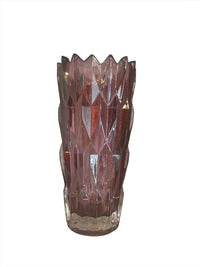 Fascet Crystal Vase -  Purple