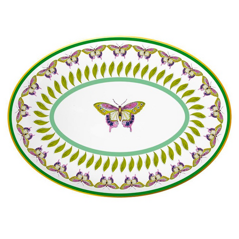 Amazzonia Porcelain Oval Platter - Butterfly