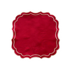 Red Square Linen Double Scalloped Placemats - Set of 4