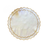 Off White Linen Double Scalloped Placemats - Set of 4