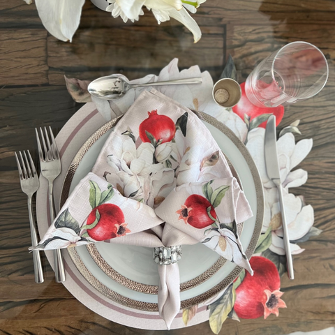Peonies & Pomegranates Table Top