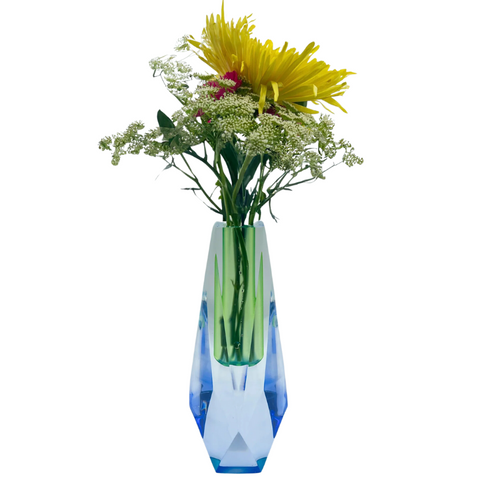 Lumina Iridescent Large Acrylic Vase - Blue/Green