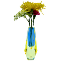 Lumina Iridescent Large Acrylic Vase - Blue/Yellow