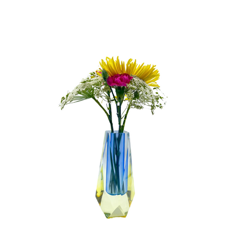 Lumina Iridescent Small Acrylic Vase - Blue/Yellow