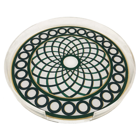 Nicolette Mayer Round Acrylic Tray - Treillage Green