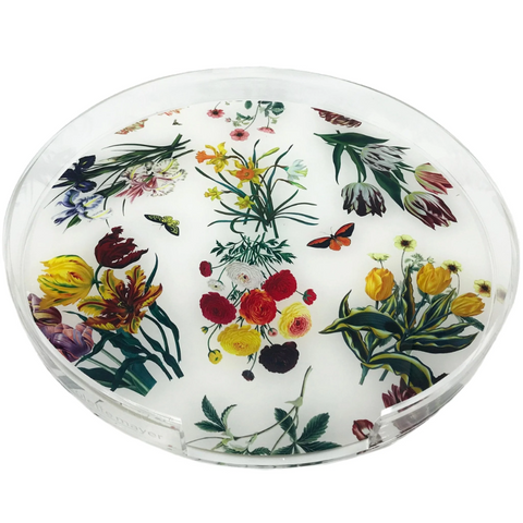 Nicolette Mayer Round Acrylic Tray - Flora Fauna