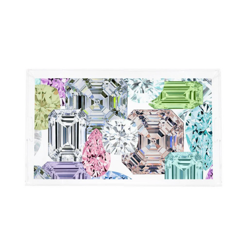 Acrylic Vanity Tray - Rocks on White