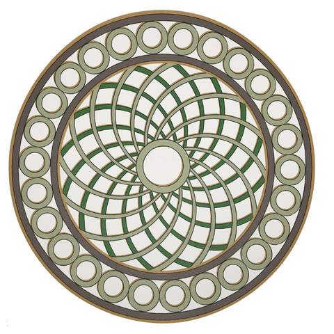 Nicolette Mayer Easy Care Round Placemats - Treillage Gold Set of 4