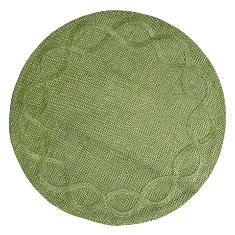 Jute Wave Placemats Green - Set of 6