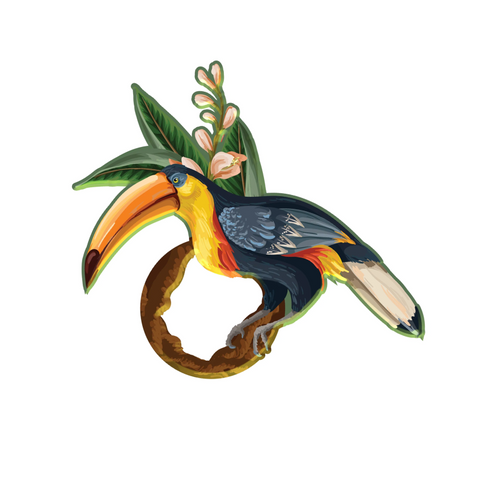 Tucan Acrylic Napkin Rings - Set of 6