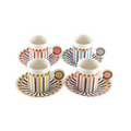 Illusion Coffee Cups and Saucers - Set of 4