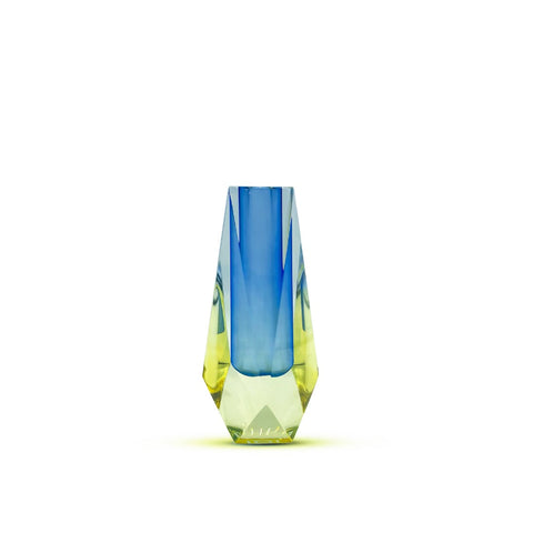 Lumina Iridescent Small Acrylic Vase - Blue/Yellow