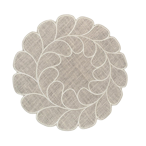 Jute Leaf Placemats White - Set of 6