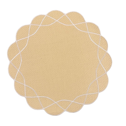 Straw Wave Placemats White - Set of 6