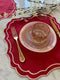 Red Square Linen Double Scalloped Placemats - Set of 4