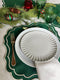 Green Square Linen Double Scalloped Placemats - Set of 4