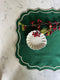 Green Square Linen Double Scalloped Placemats - Set of 4