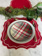 Red Square Linen Double Scalloped Placemats - Set of 4