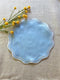 Light Blue Linen Scalloped Placemats - Set of 4