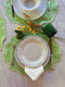 Green Oval Linen Scalloped Placemats - Set of 4