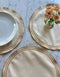 Ivory Eco Leather Round Embroidered Placemats - Set of 6