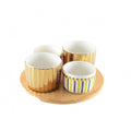 Aperitif Set of 4 Cups with Wooden Tray