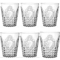 Baroque Clear Acrylic Water Glasses - Set of 6