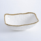 Oven to Table Oval Deep Serving Bowl - White with Gold Bead Trim