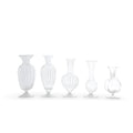 Set of 5 Fluted Glass Vases