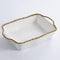 Oven to Table Rectangular Baking Dish - White with Gold Bead Trim