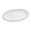 Oven to Table Oval Platter - White with Gold Bead Trim