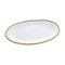 Oven to Table Oval Platter - White with Gold Bead Trim