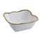 Oven to Table Square Bowl - White with Gold Bead Trim