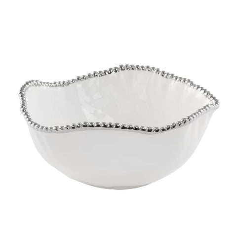 Oven to Table White with Silver Bead Trim Bowls