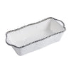 Oven to Table Loaf Baking Dish - White with Silver Bead Trim