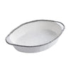 Oven to Table OvalBaking Dish - White with Silver Bead Trim