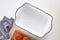 Oven to Table Rectangular Baking Dish - White with Silver Bead Trim