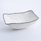 Oven to Table Oval Deep Serving Bowl - White with Silver Bead Trim