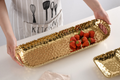Oven to Table Long Tray with Handles - Gold Ripple